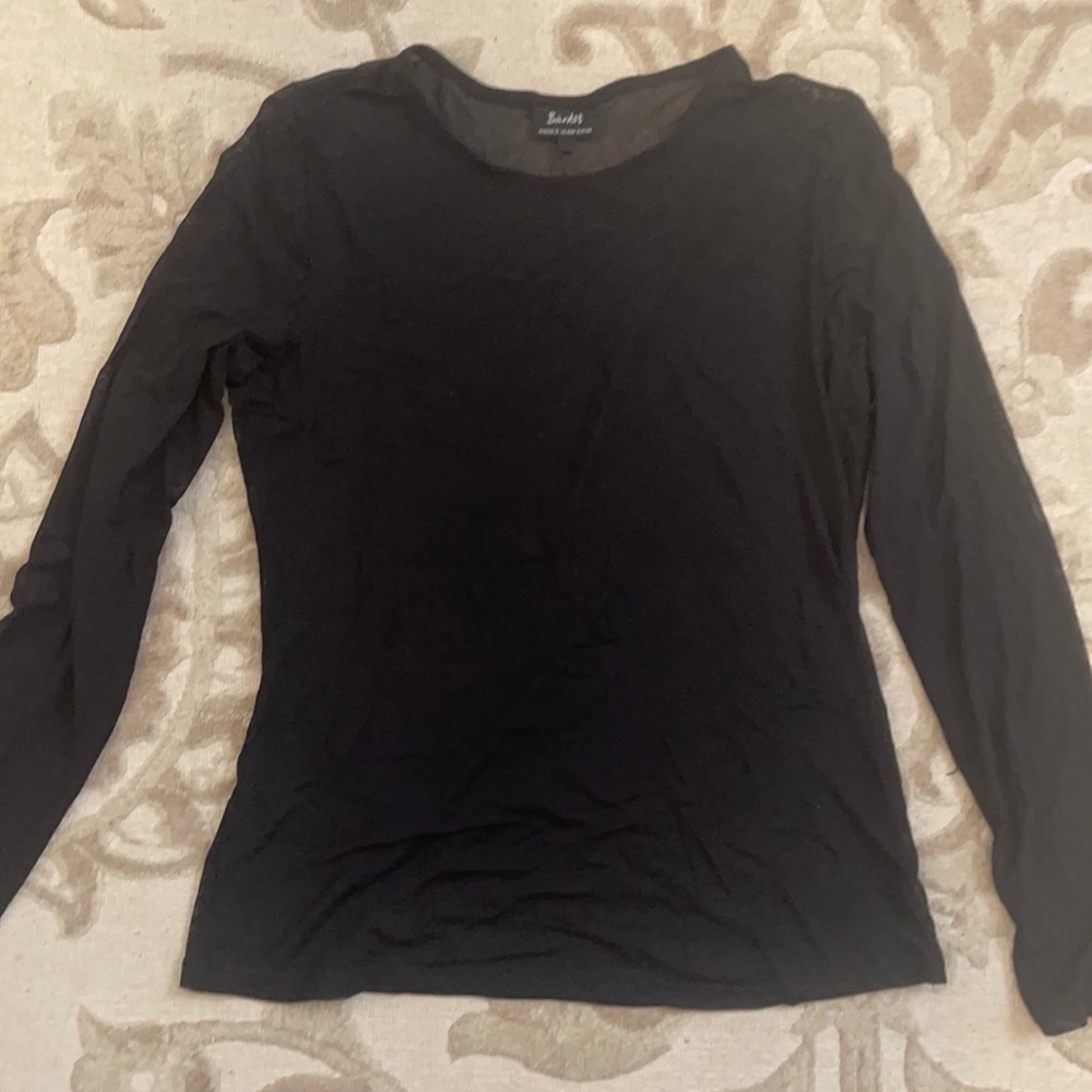 Bardot Sheer black long sleeve top